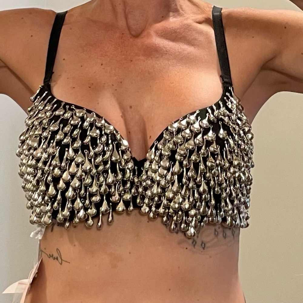 Lydia Jingle Jangle Rave Festival Bra Metal Teardrop Metal Embellishments Medium